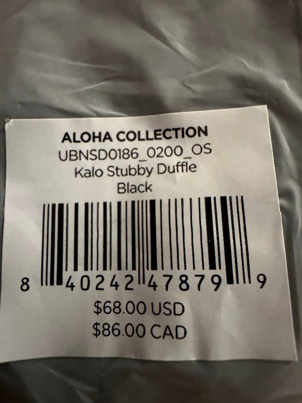 Aloha Collection Keep It Light Stubby Duffle Kalo Black BNWT - Picture 6 of 6